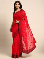 Thumbnail for kasee Floral Pure Chiffon Saree - Distacart