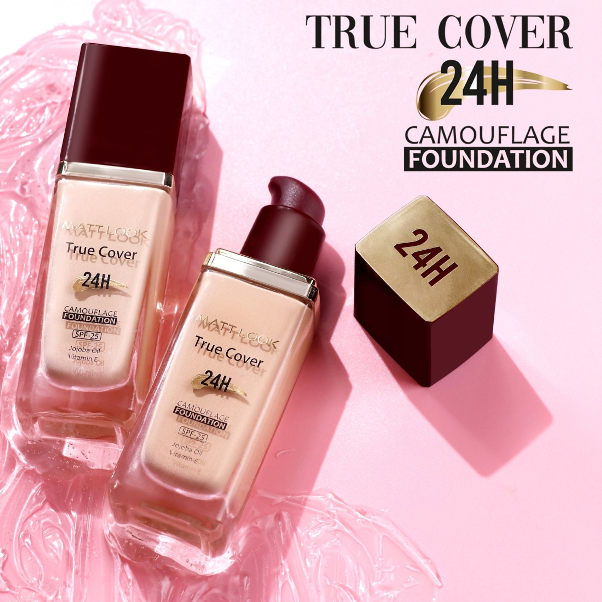 Matt Look True Cover Camouflage 24Hrs Long Stay Foundation - Rose Beige - Distacart
