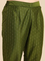 Thumbnail for Anouk Women Striped Angrakha Kurta with Trousers - Distacart