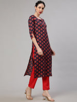 Thumbnail for Aks Geometric Printed Regular Kurta With Trousers - Distacart