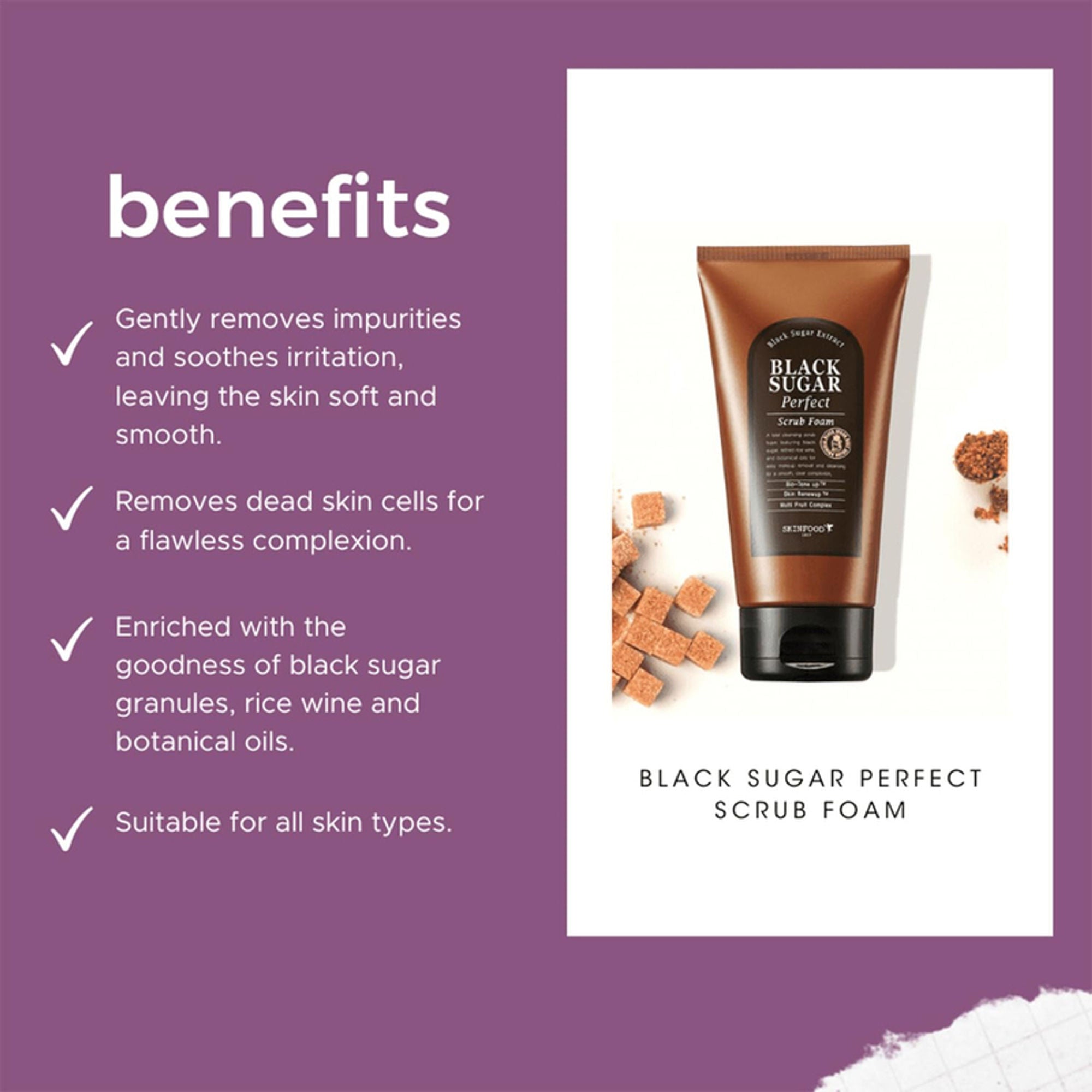 Skinfood Black Sugar Perfect Scrub Foam - Distacart