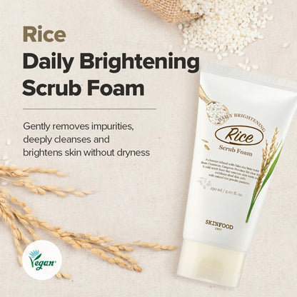 Skinfood Rice Daily Brightening Scrub Foam - Distacart
