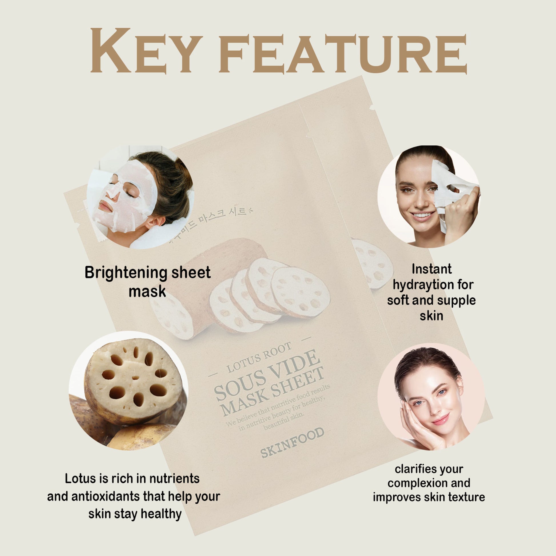 Skinfood Sous Vide Mask Sheet - Lotus Root - Distacart