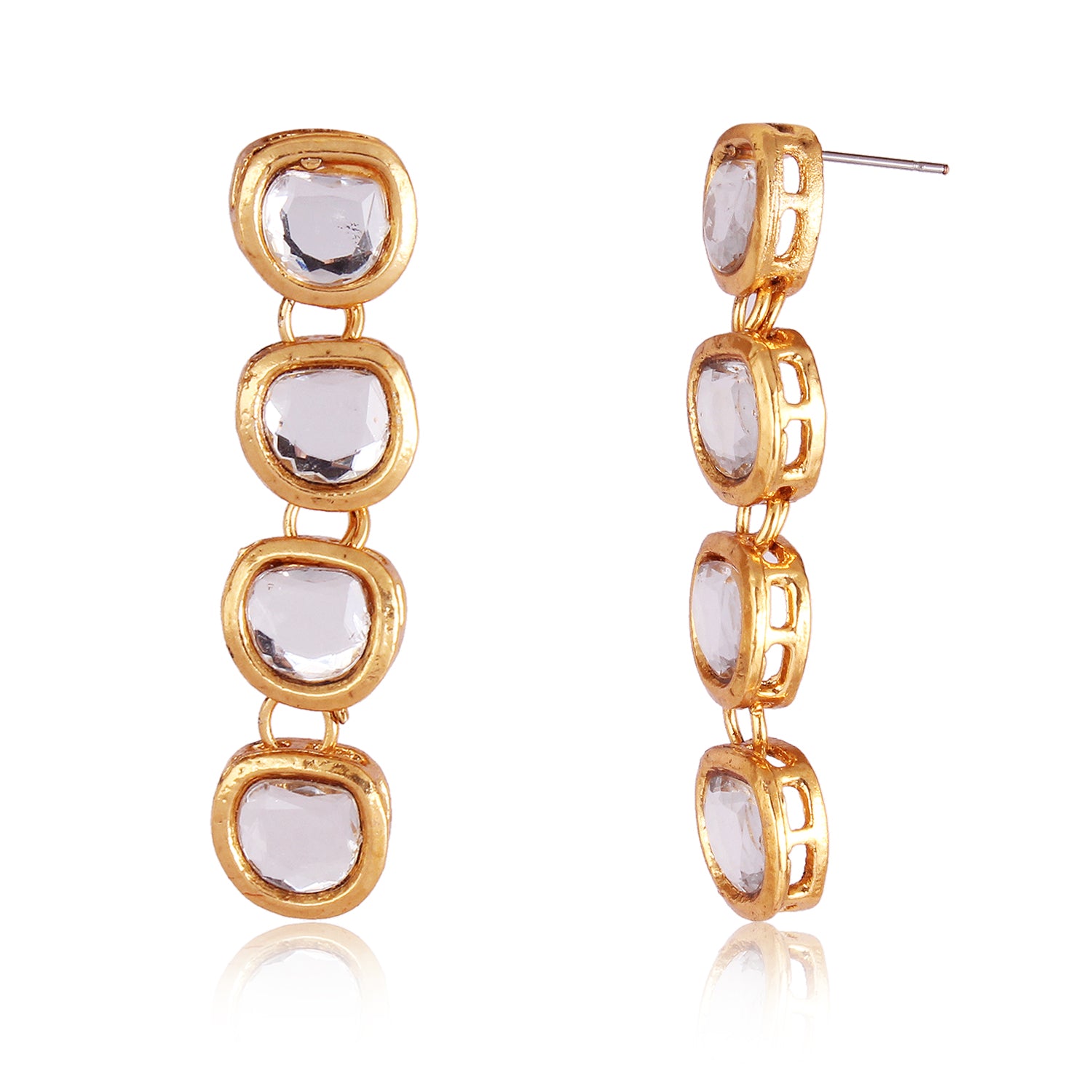 Divisha Alloy Gold-plated White Jewellery Set