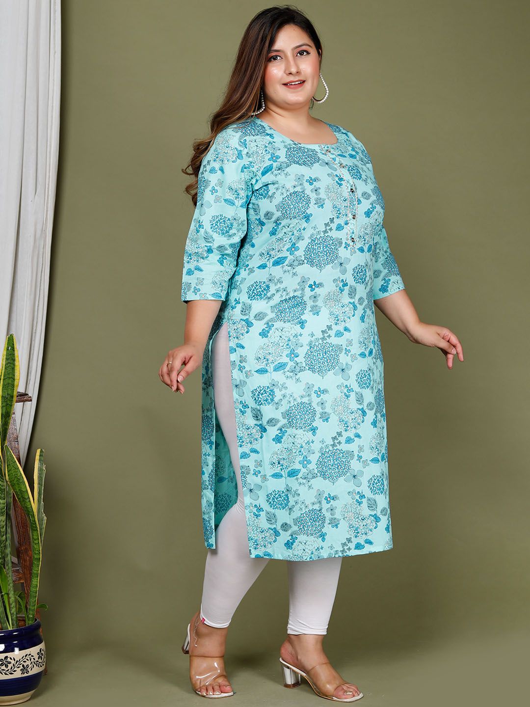 Swasti Floral Printed Gotta Patti Pure Cotton Kurta
