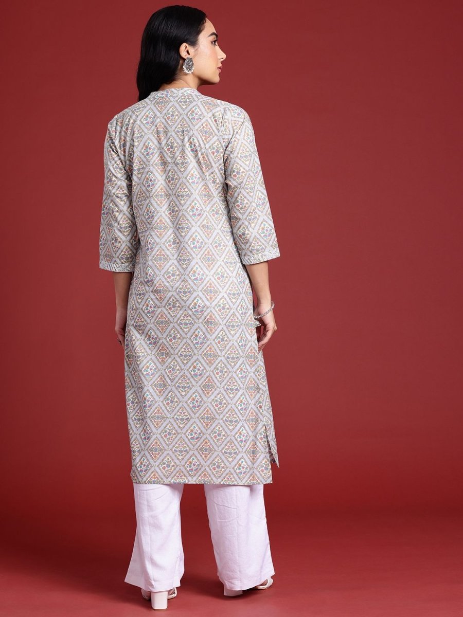 Anouk Women Floral Printed Gotta Patti Kurta