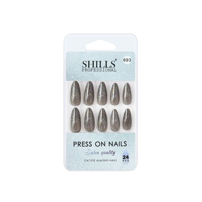 shills professional reusable press on nails log almond spn693