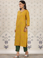 Thumbnail for Ode by House of Pataudi Ethnic Motifs Printed Straight Kurta - Distacart