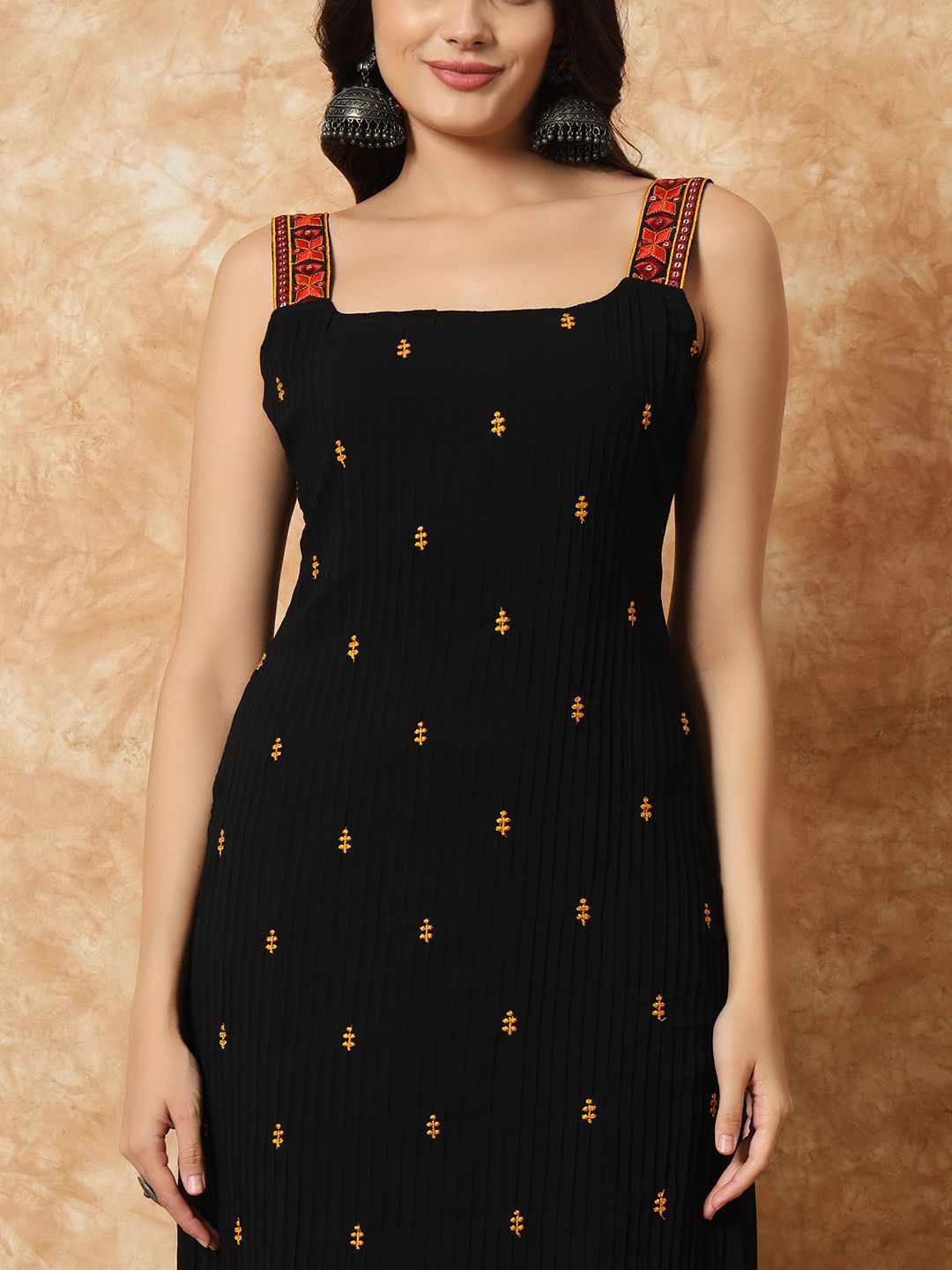 Kalini Floral Embroidered Regular Straight Kurta with Pyjamas & With Dupatta - Distacart