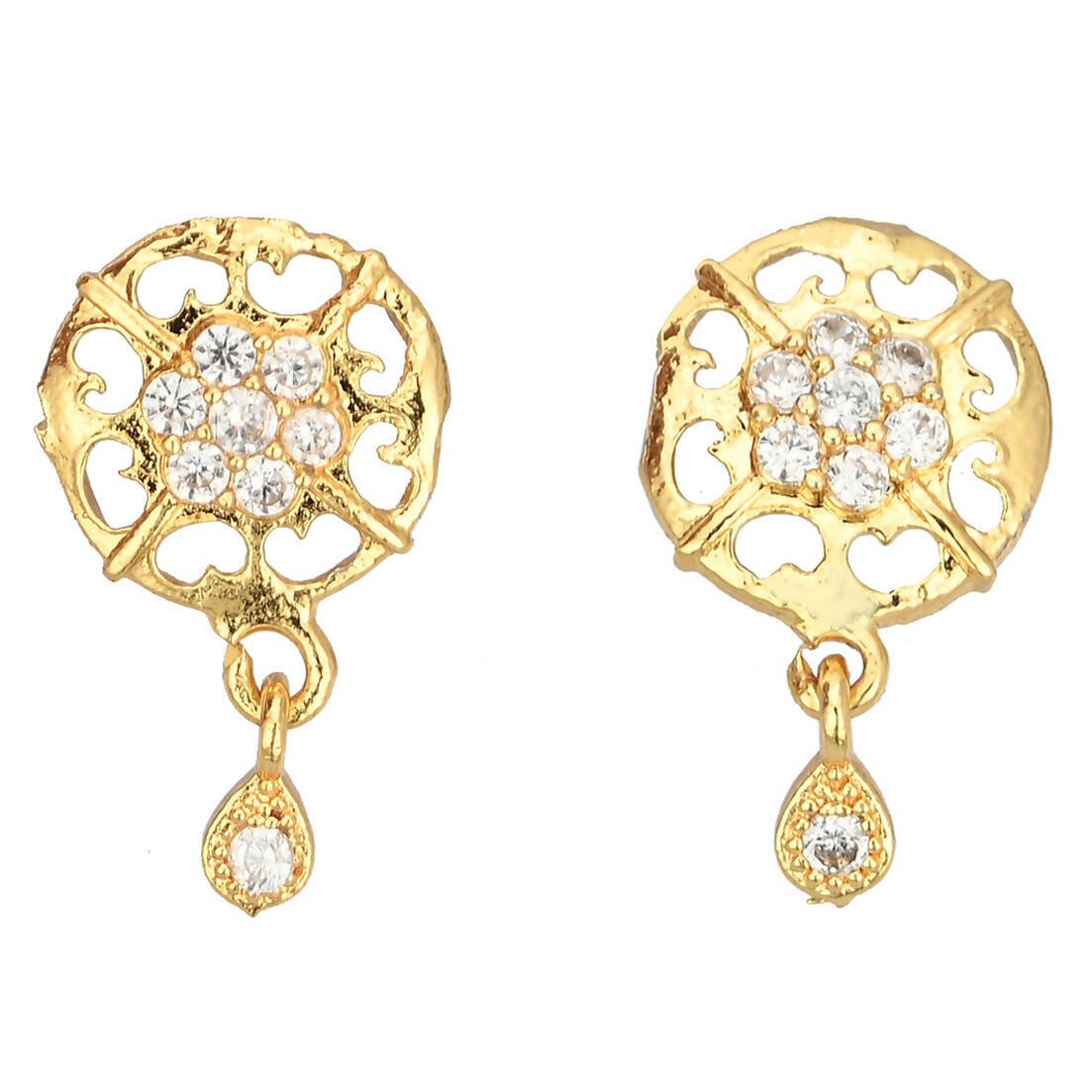 AanyaCentric Gold Plated Mangalsutra with Pendant, 2 Pair Earrings - Distacart