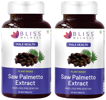 bliss welness male health saw palmetto extract veg tablet 60 each