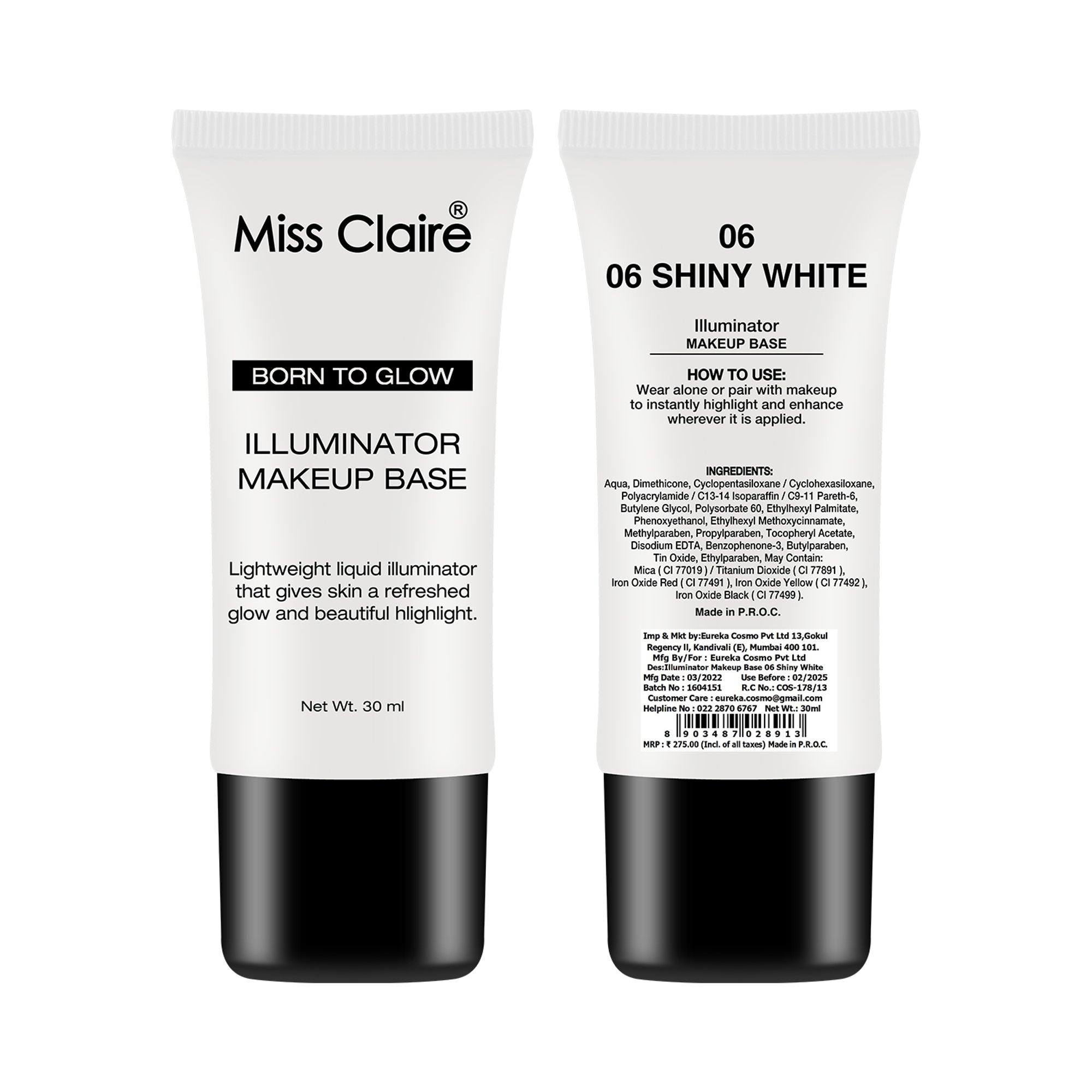 Miss Claire Illuminator Makeup Base - 06 Shiny White