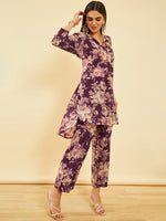 Thumbnail for Soch Floral Printed High-Low Regular Kurta with Trousers - Distacart