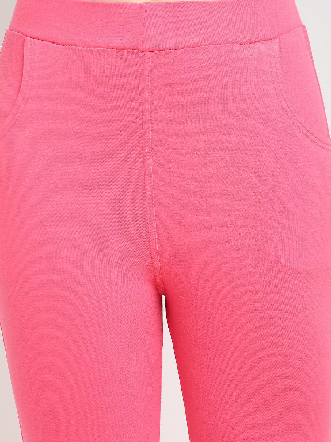 TAG 7 Women Pink Solid Ankle-Length Leggings - Distacart