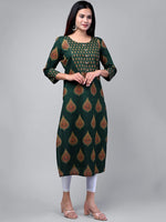 Thumbnail for Swasti Women Green Ethnic Motifs Printed Floral Kurta - Distacart