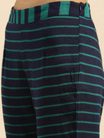 Thumbnail for All About You Women Blue & Green Pure Cotton Kurta with Trousers - Distacart