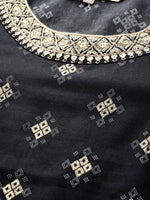 Thumbnail for All About You Women Black & Golden Printed Sequinned Kurta with Trousers - Distacart