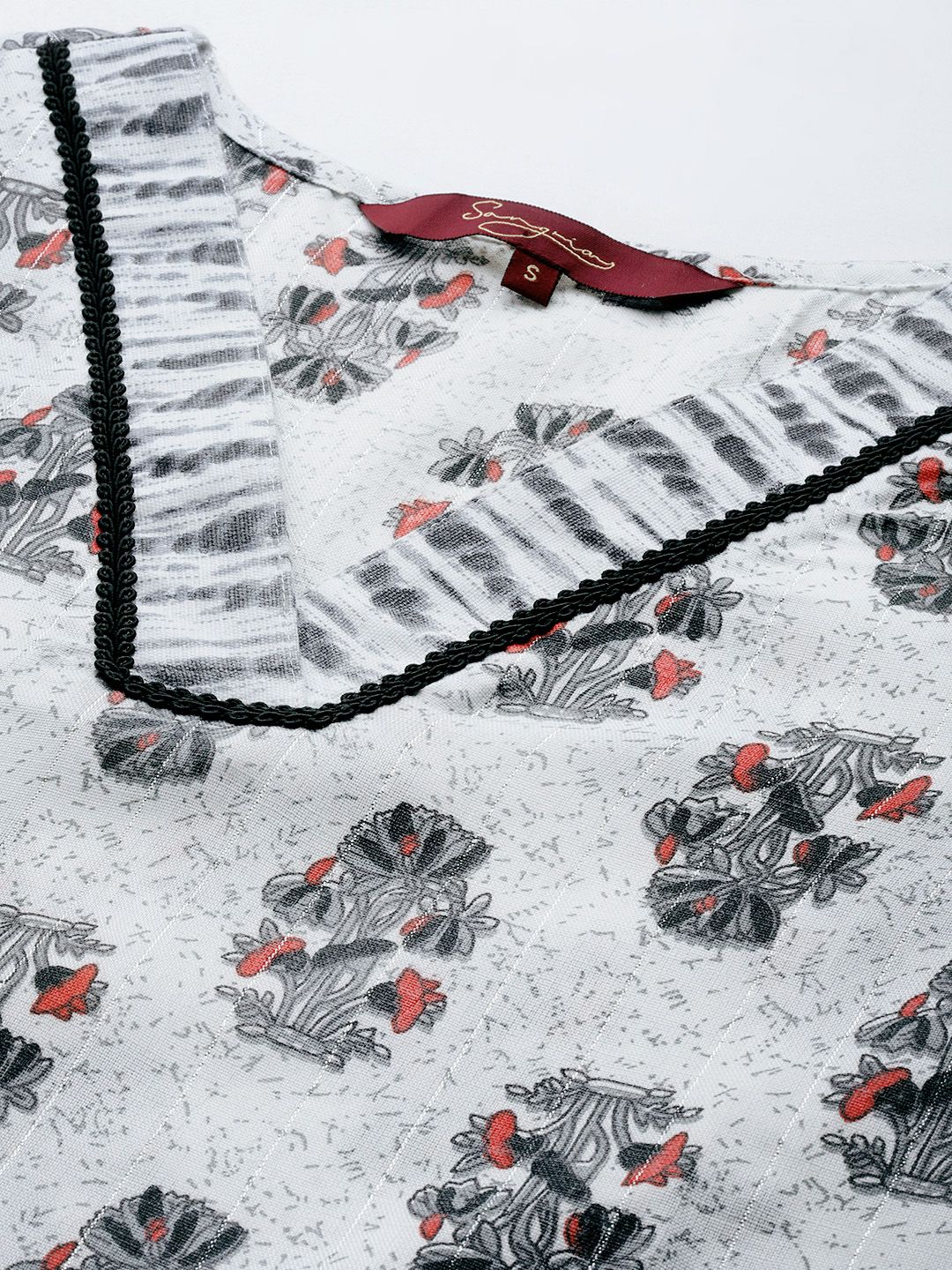 Sangria Women Floral Printed Regular Kurta with Palazzos & Belt - Distacart