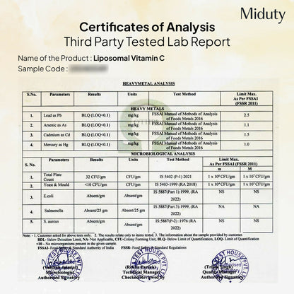 Miduty Liposomal Vitamin C - Immunity Booster Capsules - Distacart