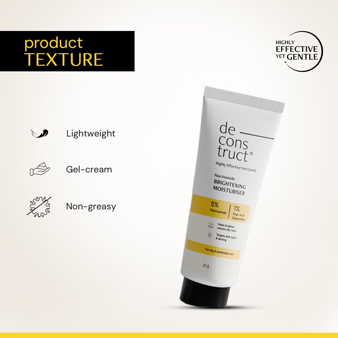 Deconstruct Niacinamide Brightening Face Moisturizer 5% Niacinamide + 1% Kojic Acid + 5% Vitamin C - Distacart
