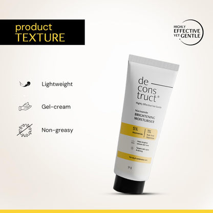 Deconstruct Niacinamide Brightening Face Moisturizer 5% Niacinamide + 1% Kojic Acid + 5% Vitamin C - Distacart