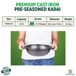 Thumbnail for The Indus Valley CASTrong Cast Iron Kadai ,Pre-seasoned, Nonstick, 100% Pure, Toxin-free, Induction, Spatula, 25.4 cm, 2.3L, 2.5kg