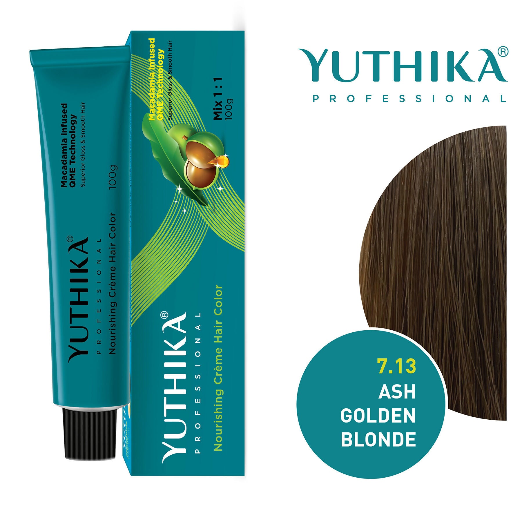 Yuthika Professional Creme Hair Colour - Ash Golden Blonde - Distacart