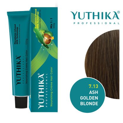 Yuthika Professional Creme Hair Colour - Ash Golden Blonde - Distacart