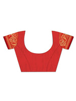 Thumbnail for Anouk Red & Gold Woven Design Zari Detailed Art Silk Banarasi Saree - Distacart