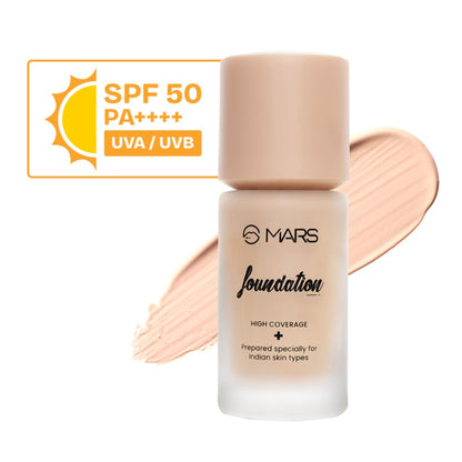 MARS SPF50 PA++++ High Coverage Liquid Foundation - 1