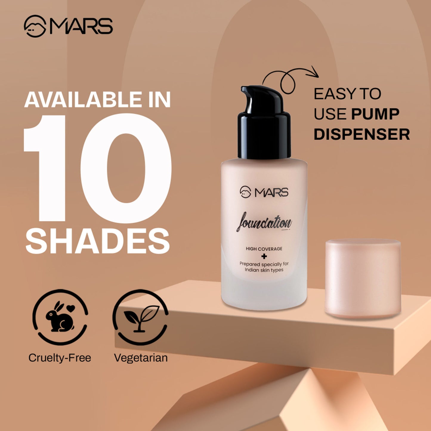 MARS Cosmetics SPF50 PA++++ High Coverage Liquid Foundation - 2 - Distacart