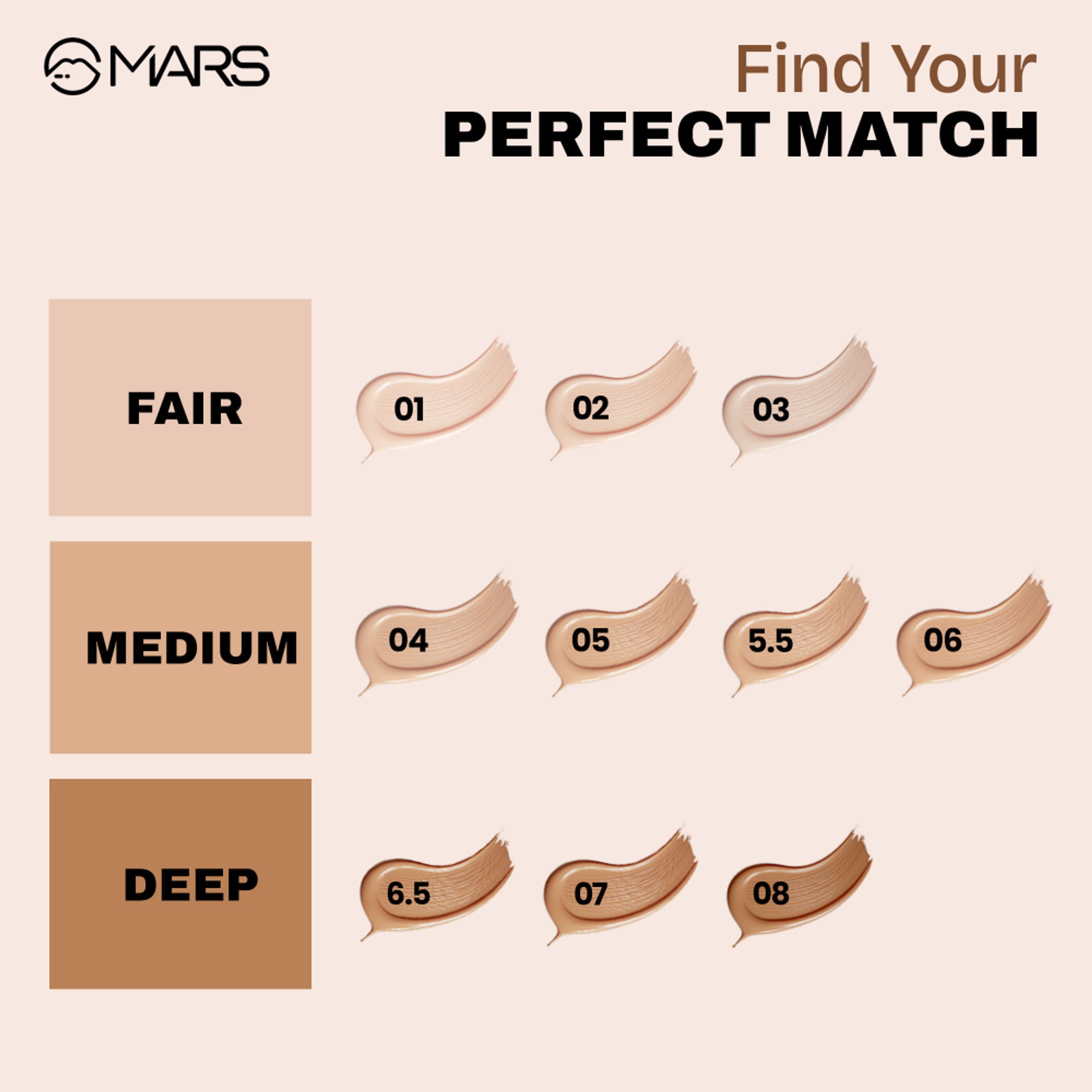 MARS Cosmetics SPF50 PA++++ High Coverage Liquid Foundation - 6