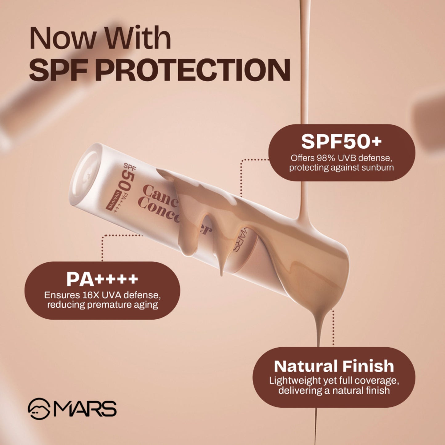 MARS Cosmetics SPF 50 PA++++ Cancel Concealer - 05 Sandstone - Distacart