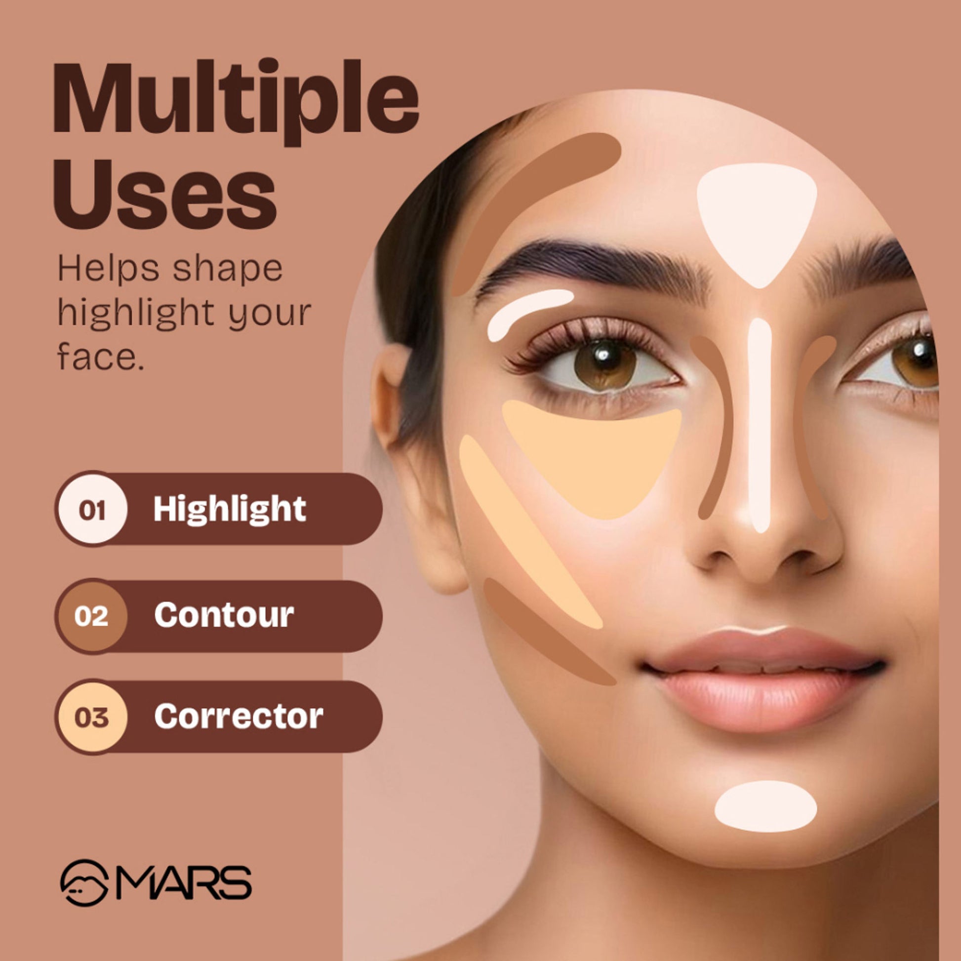 MARS Cosmetics SPF 50 PA++++ Cancel Concealer - 05 Sandstone - Distacart