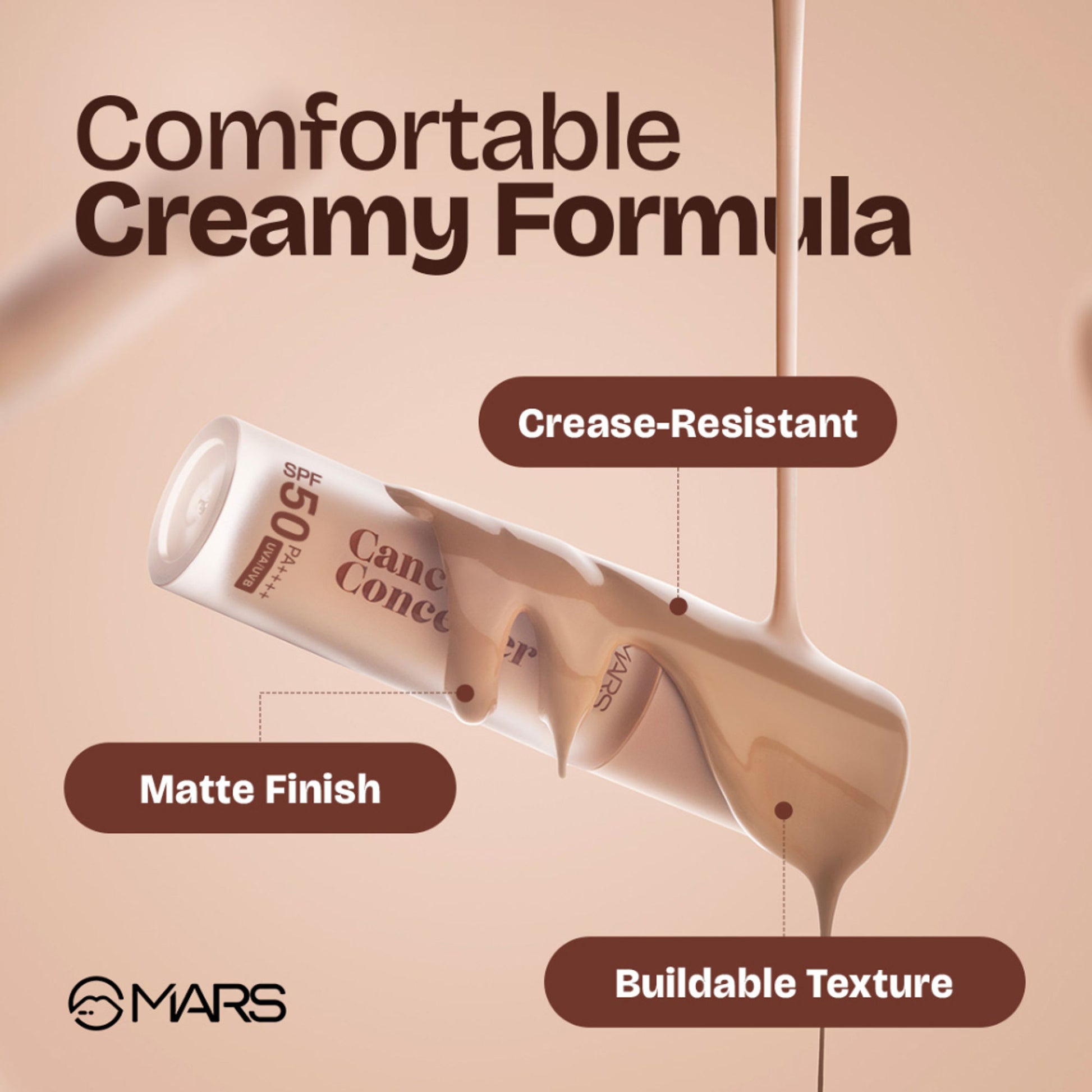 MARS Cosmetics SPF 50 PA++++ Cancel Concealer - 06 Honey Glow - Distacart