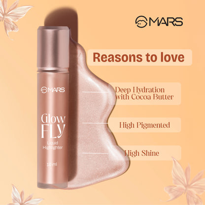 MARS Cosmetics Glow Fly Liquid Highlighter - 02-Winged Champagne - Distacart