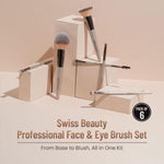 Thumbnail for Swiss Beauty Professional Face & Eye Brush, Soft Synthetic Bristles , Flawless Application- Set of 6 - Distacart