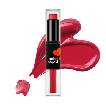 Color Cupid 2 in 1 Tinted Lip Balm + Liquid Lipstick - Red & Reign - Distacart