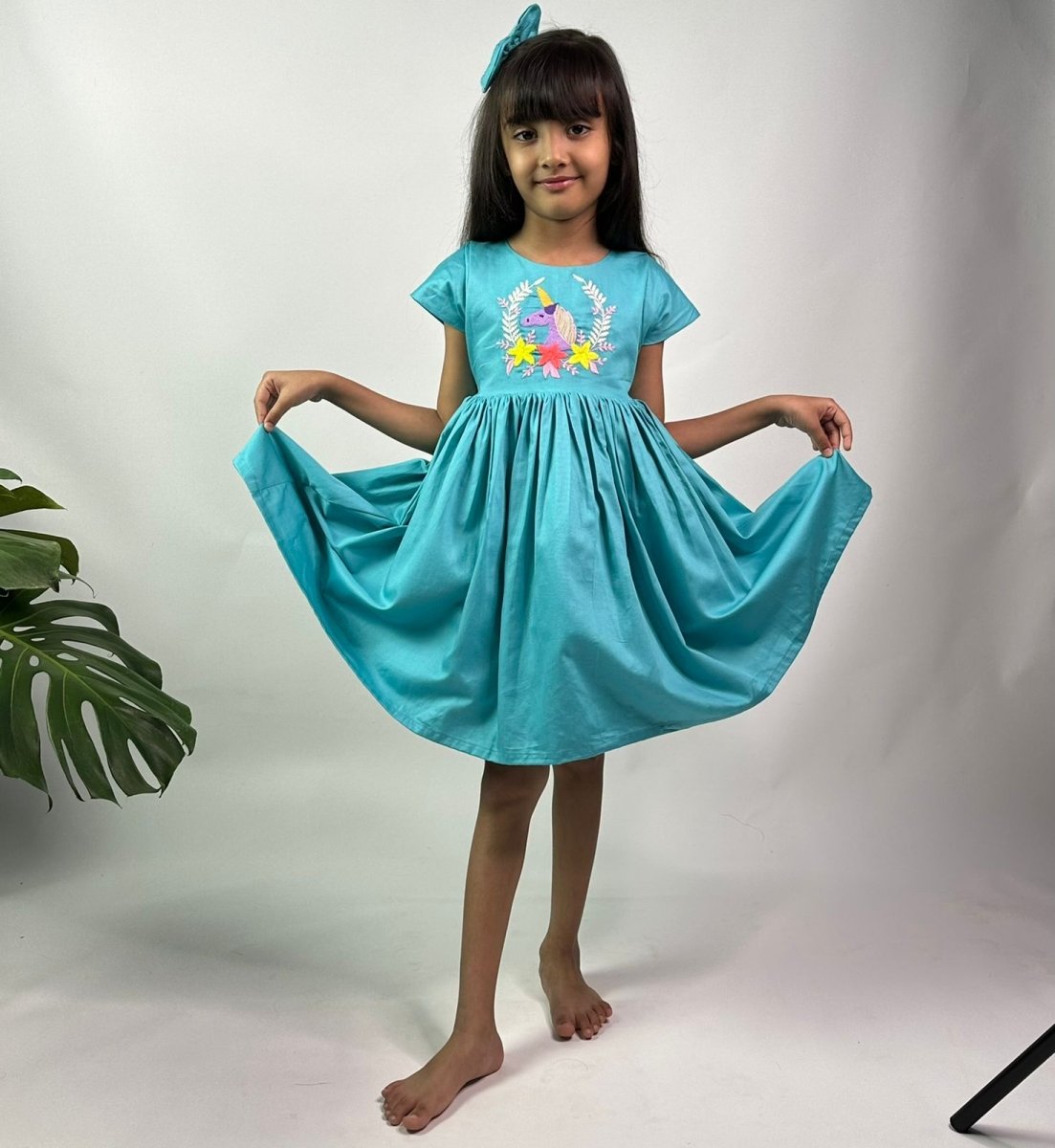 ArthLife Blue Unicorn Party Wear Dress - Distacart