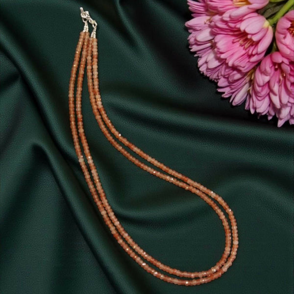 Joban Fashion Women Brown 2 Layer Agate Necklace, Silver Finish, Orange - Distacart