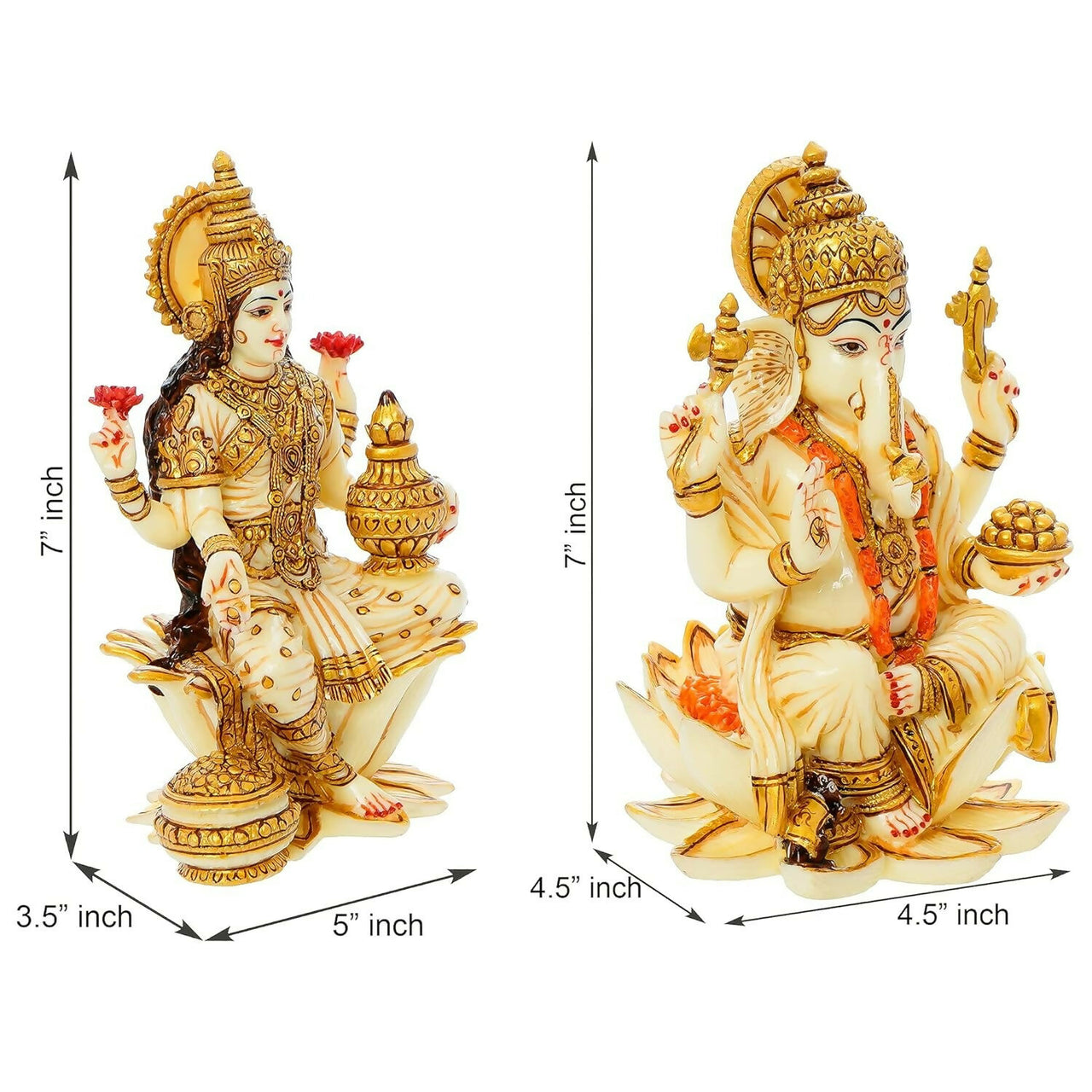 Mukundra Art N Craft 7 Goddess Lakshmi Ganesha Statue - Distacart