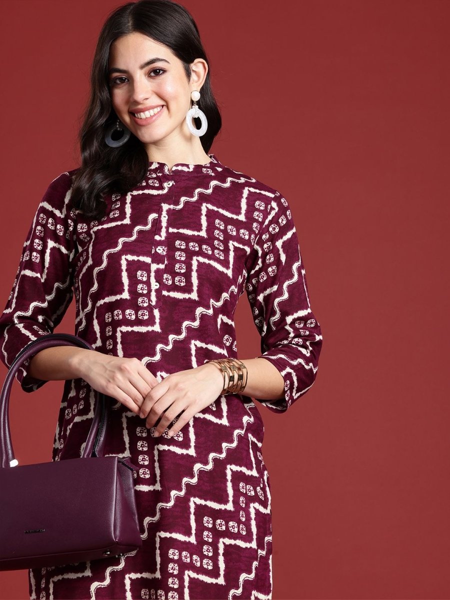 Anouk Bandhani Printed Kurta - Distacart