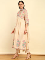 Thumbnail for Soch Floral Printed Empire Sequinned Pure Cotton Kurta with Trouser & Dupatta - Distacart