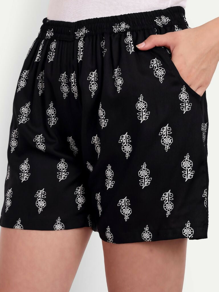 Alvano Beautiful Printed Black Boxer Shorts - Distacart