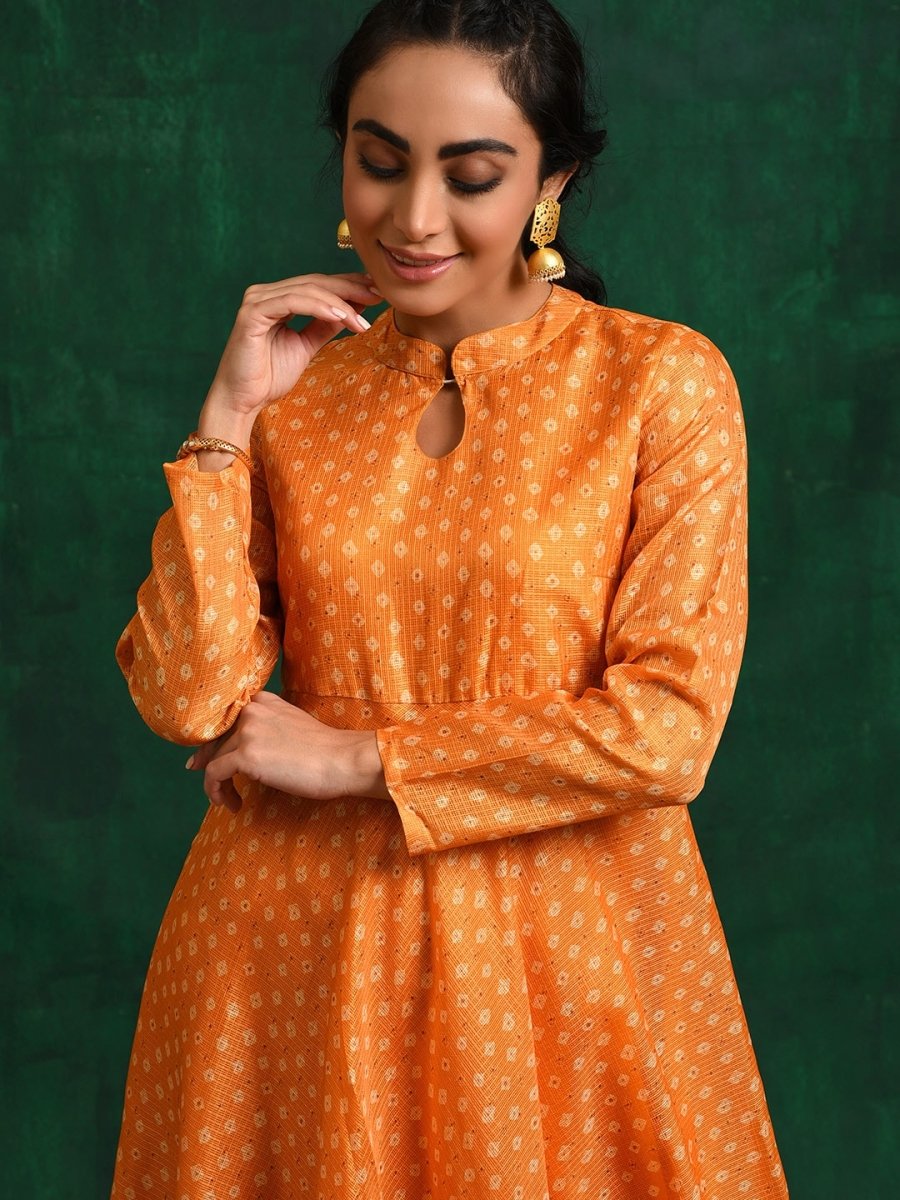 Aks Ethnic Motifs Keyhole Neck Flared Anarkali Kurta - Distacart