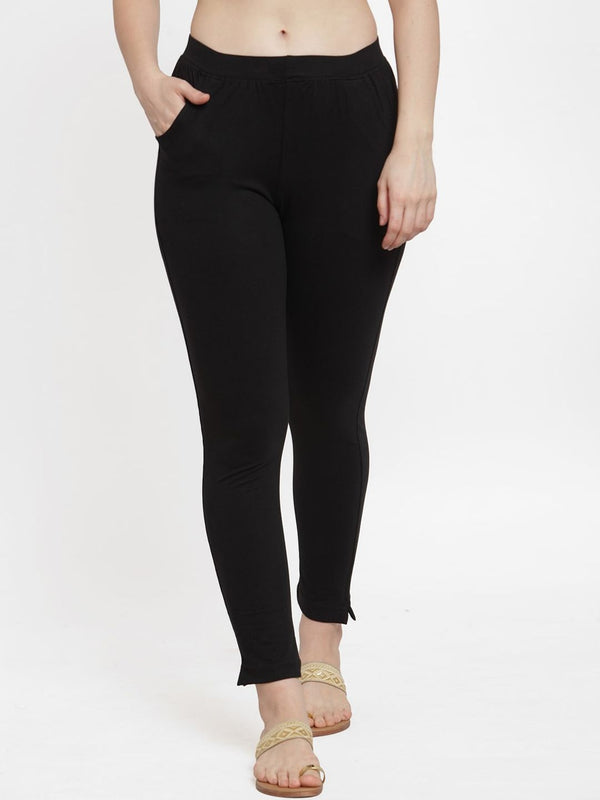 TAG 7 Women Pack Of 2 Solid Straight-Fit Ankle-Length Leggings - Distacart