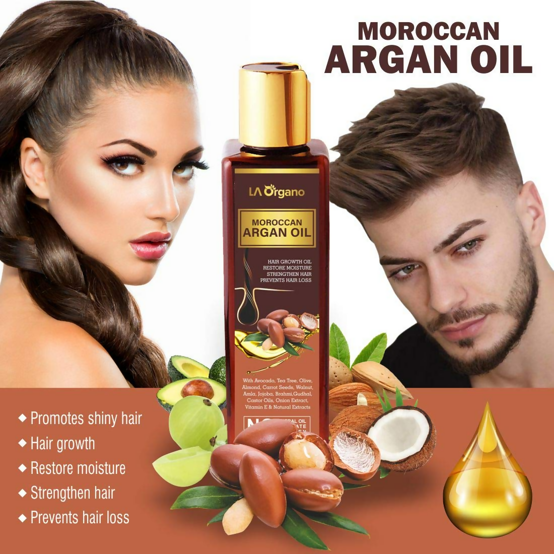 LA Organo Moroccan Multi-Purpose Hair Growth Oils Combo - Distacart