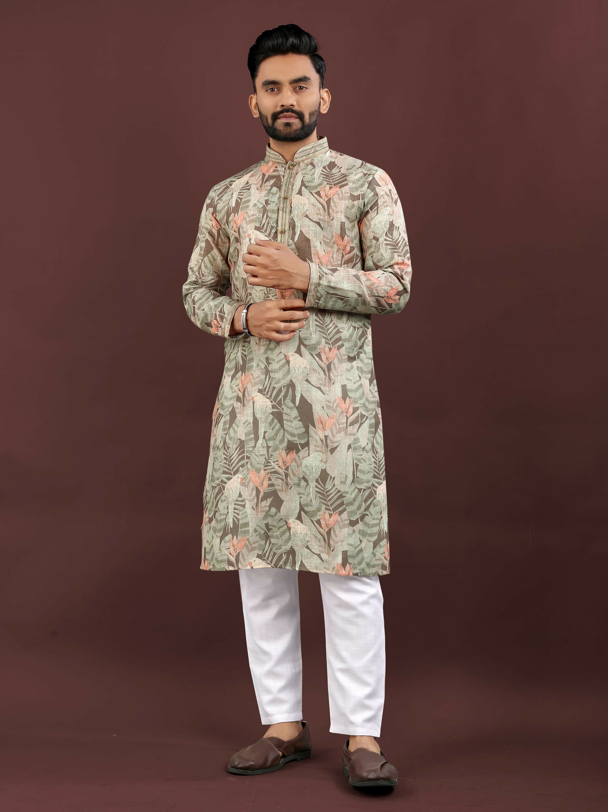 Anaita Brown Digital Print Kurta - Distacart