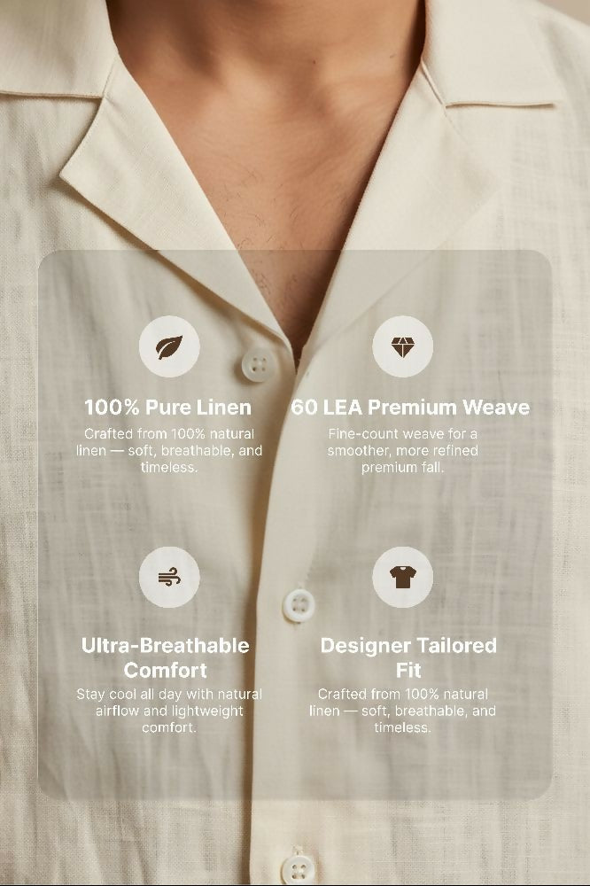 Sera — Cream Linen Shirt by Hilo Design - Dista