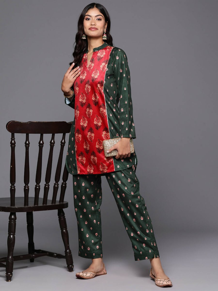 Ahalyaa Women's Traditional Wear Co-ods - Green - Distacart